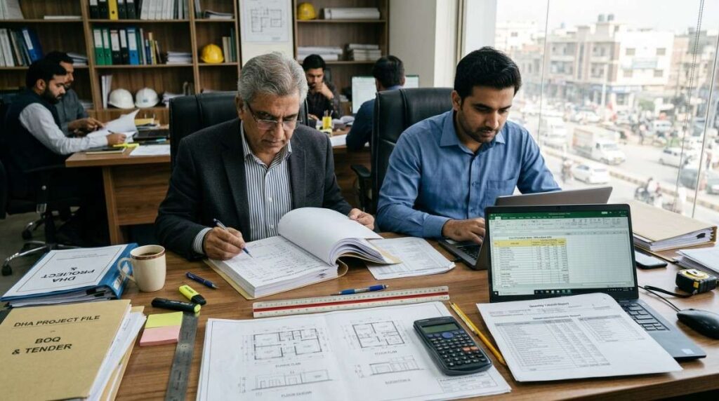 Professional construction quotation and cost estimate prepared for Lahore construction project