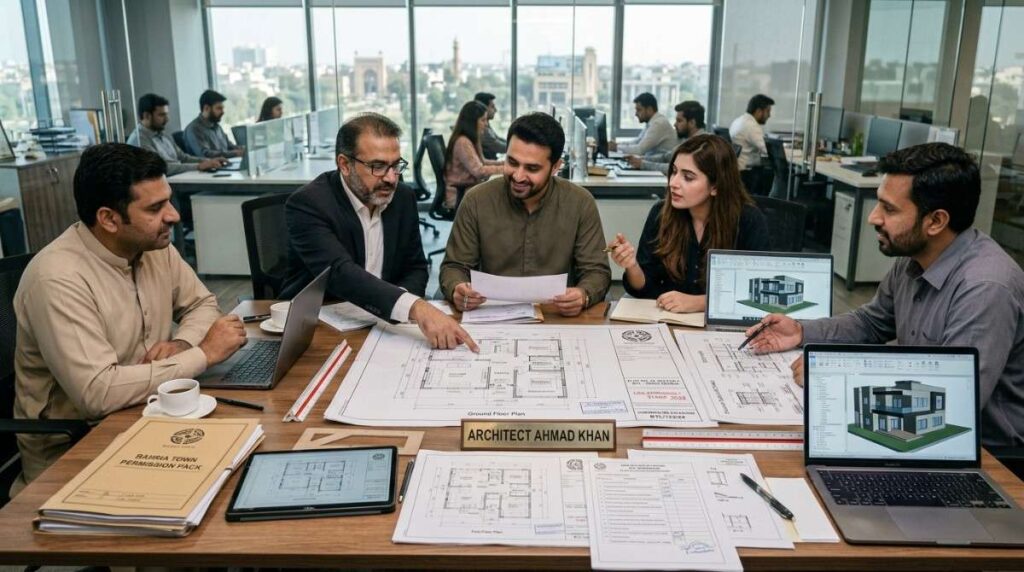 Bahria Town Lahore house map approval process and construction documentation