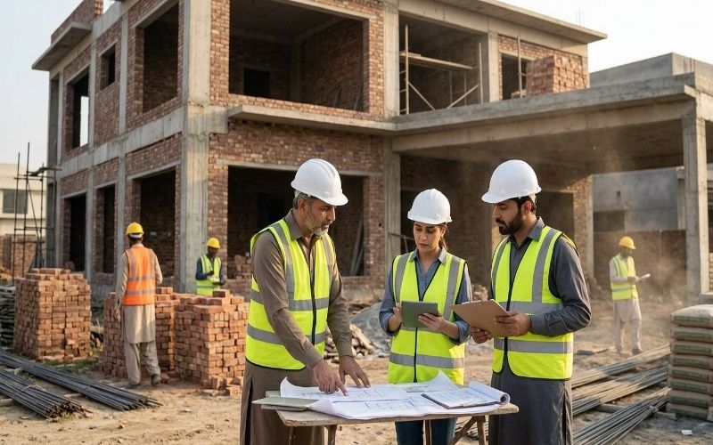 Professional residential construction team