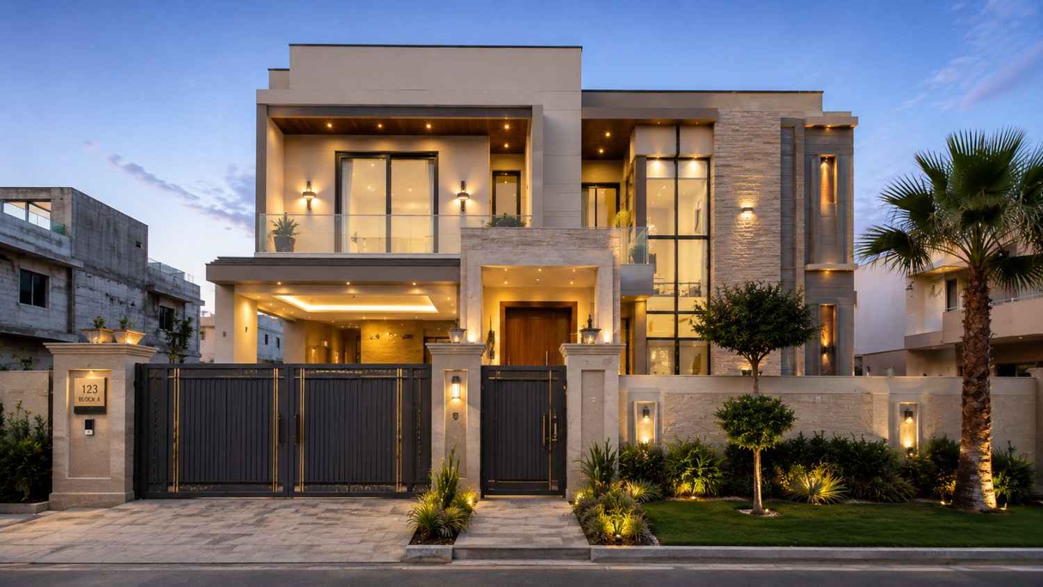 Modern house construction project in Lahore managed by trusted builders